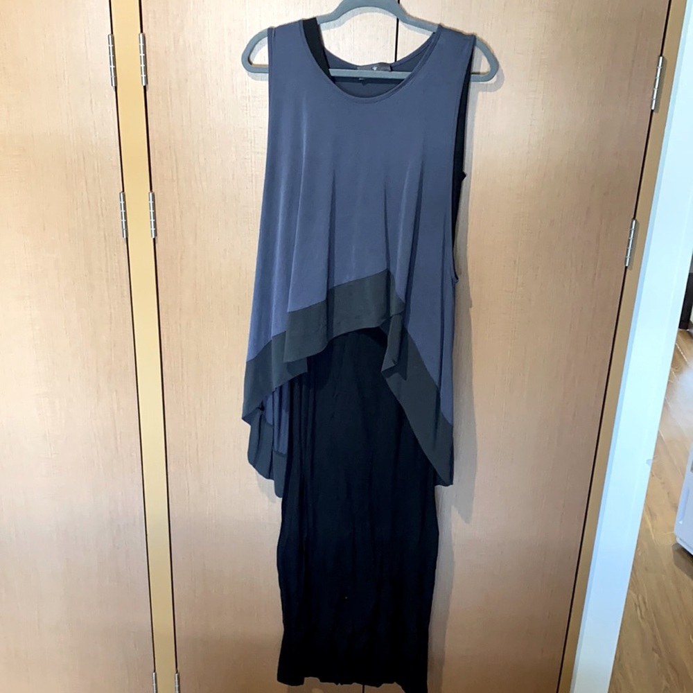 DONATED Greek 2-piece layered dress. Size L. Black tank dress with overlay